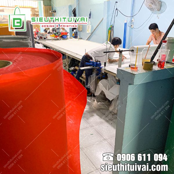 quy trình sản xuất túi vải không dệt